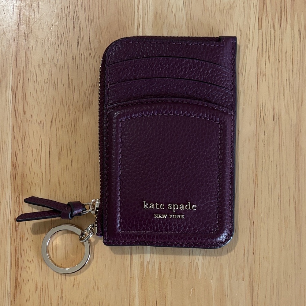 Kate Spade Leather Zip Card Case with Keyring